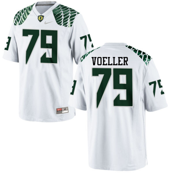 Men #79 Evan Voeller Oregon Ducks College Football Jerseys-White - Click Image to Close